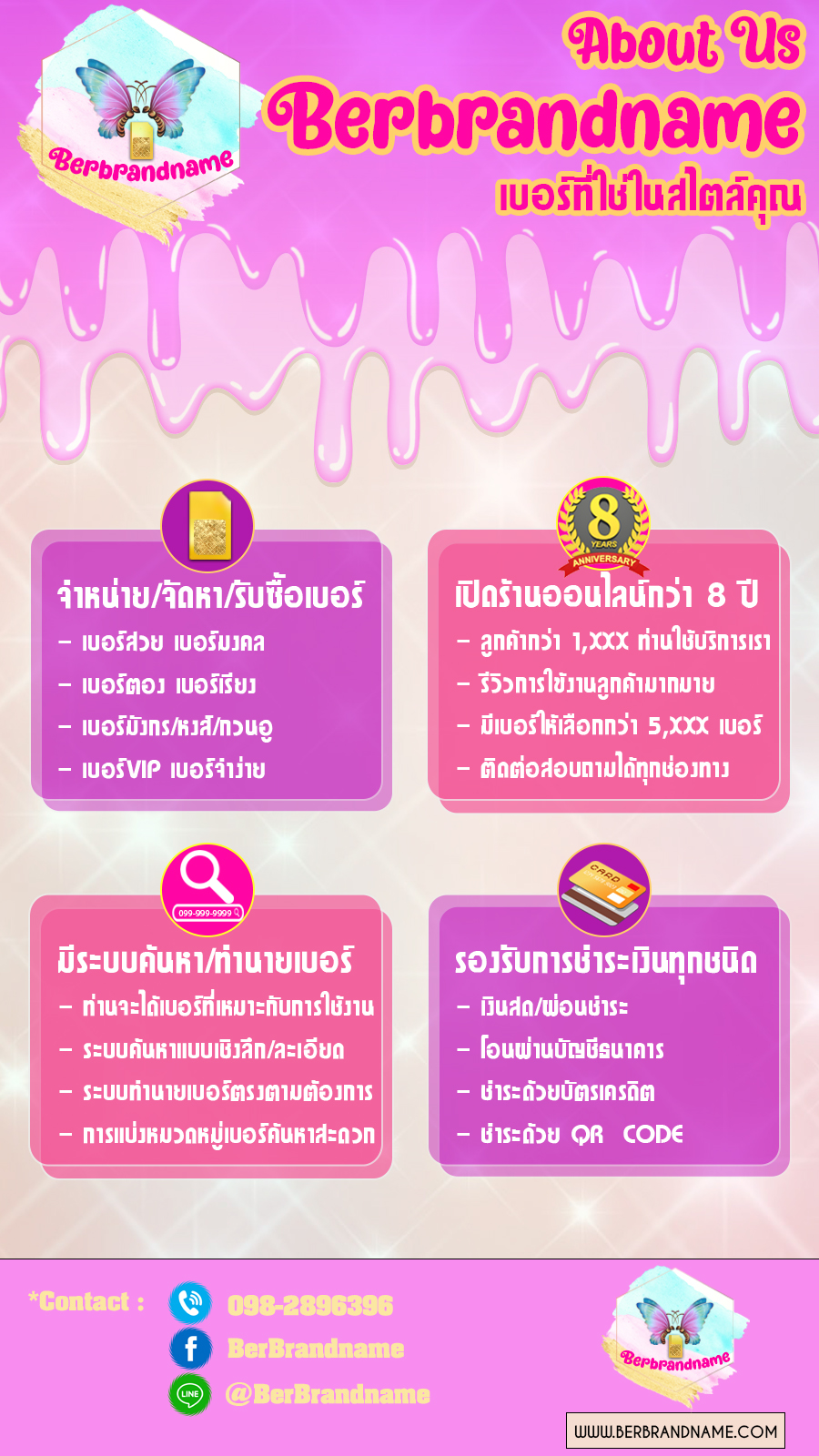 เกี่ยวกับเรา เบอร์แบรนด์เนม BERBRANDNAME เบอร์สวย เบอร์มงคล เสริมการงาน เสริมความรัก เสริมอำนาจ บารมี เสริมโชคลาภ สิ่งศักดิ์สิทธิ์ เสริมการลงทุน เสี่ยงโชค เสริมค้าขาย เสริมการเงิน เสริมสติปัญญา เบอร์เรียง เบอร์ตอง เบอร์โฟร์ สลับXYXY สลับXXYY สลับXYYX สลับXYXX/XXYX สลับXYXYXY ตอง2ชุด เบอร์หงส์289/4289/287 เบอร์กวนอู639 เบอร์กระจกABC-X-CBA เบอร์มังกร789/782 หมวด168 เลข2ตัว7-8หลัก เลข3ตัว7-8หลัก เบอร์ผลรวมดี เบอร์ราคาประหยัด เบอร์จำง่าย เลข4-5-6 เลข5-6-9 เลขเบิ้ล2ชุด
